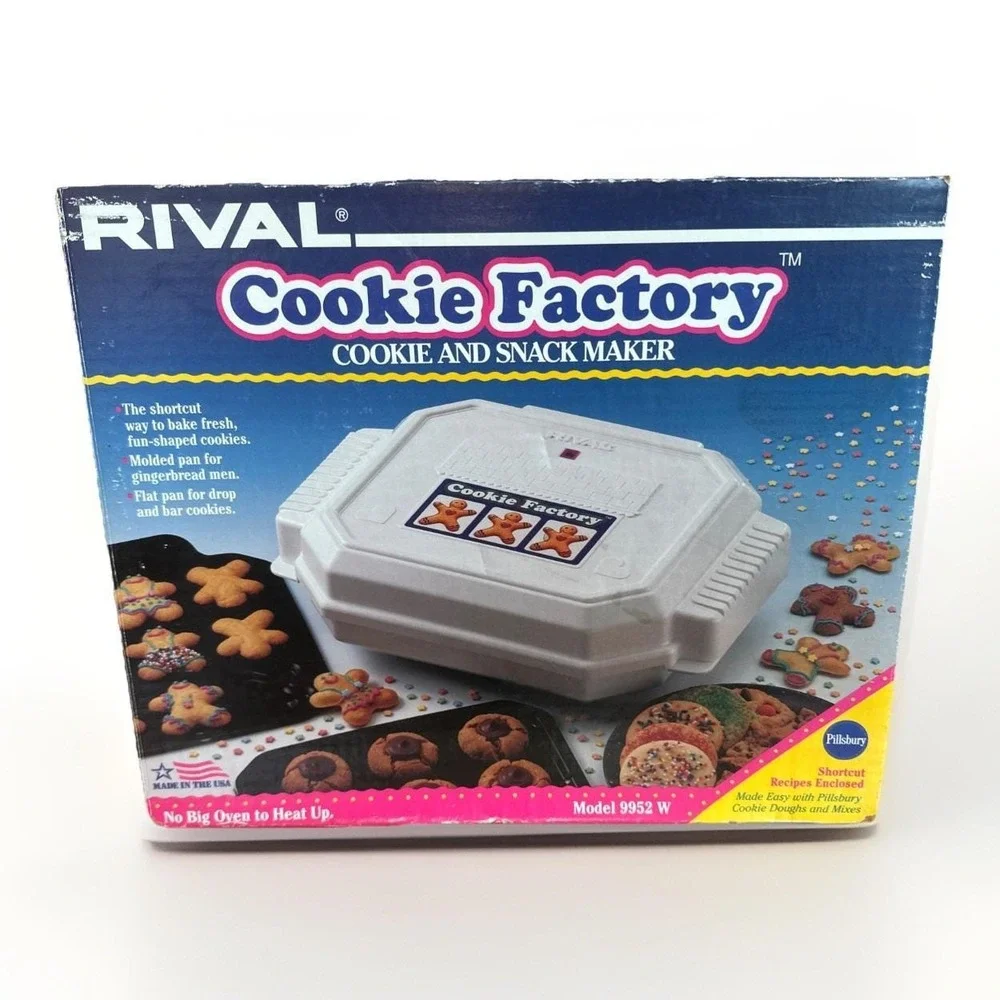 Vintage Rival Cookie Factory Cookie and Snack Maker 449-267 Model 9952 NEW N BOX